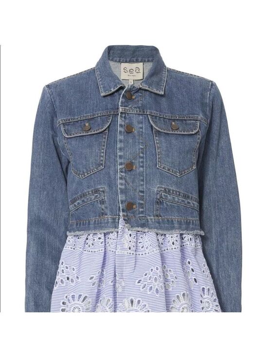 Sea New York Jackets & Blazers - Sea New York Denim Eyelet Combo Jacket